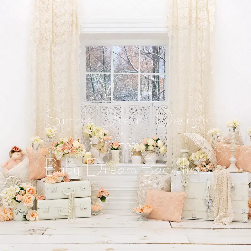X Drop Winter Window Peach And Lace 1