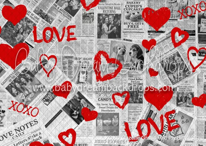 Xoxo Gazette Graffiti Red Itty Bitty (Cc) 1