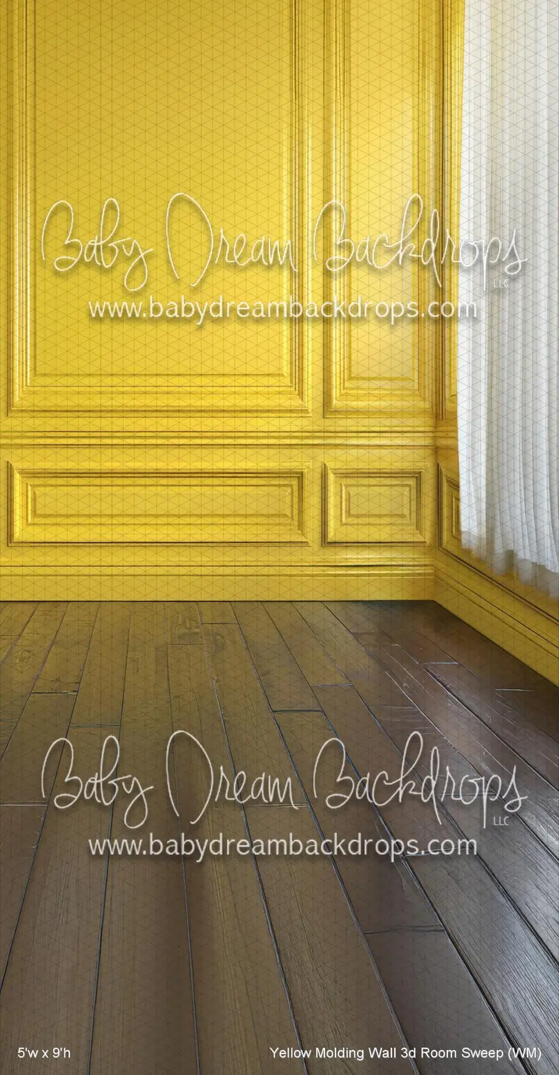 Yellow Molding Wall 3D Room Sweep (Wm) 1