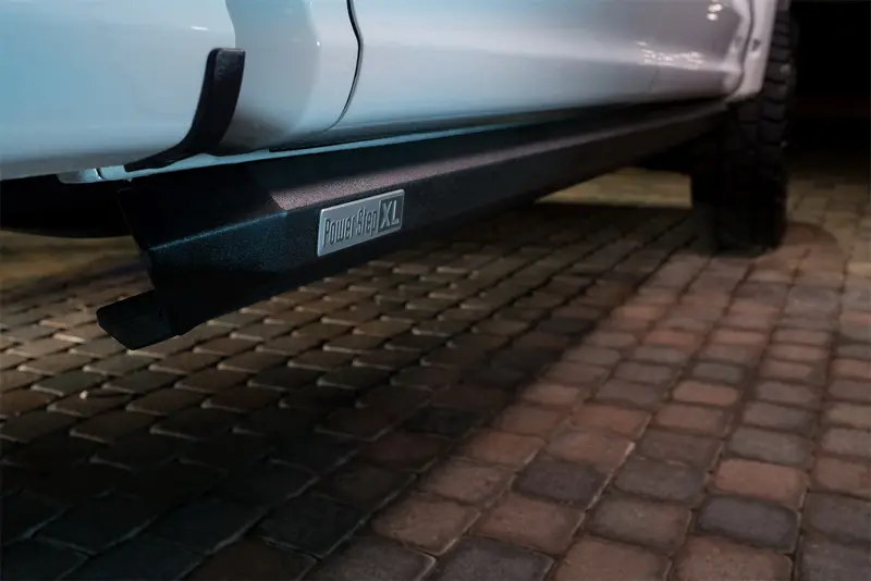 Amp Research Powerstep Xl Retractable Running Board – Black, Plug-And-Play With Oem Illumination 1