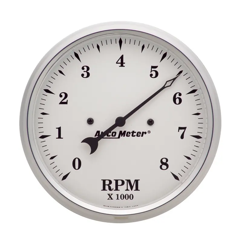 Autometer 1699 5-Inch In-Dash Tachometer – 8,000 Rpm Range With Vintage White Dial 1