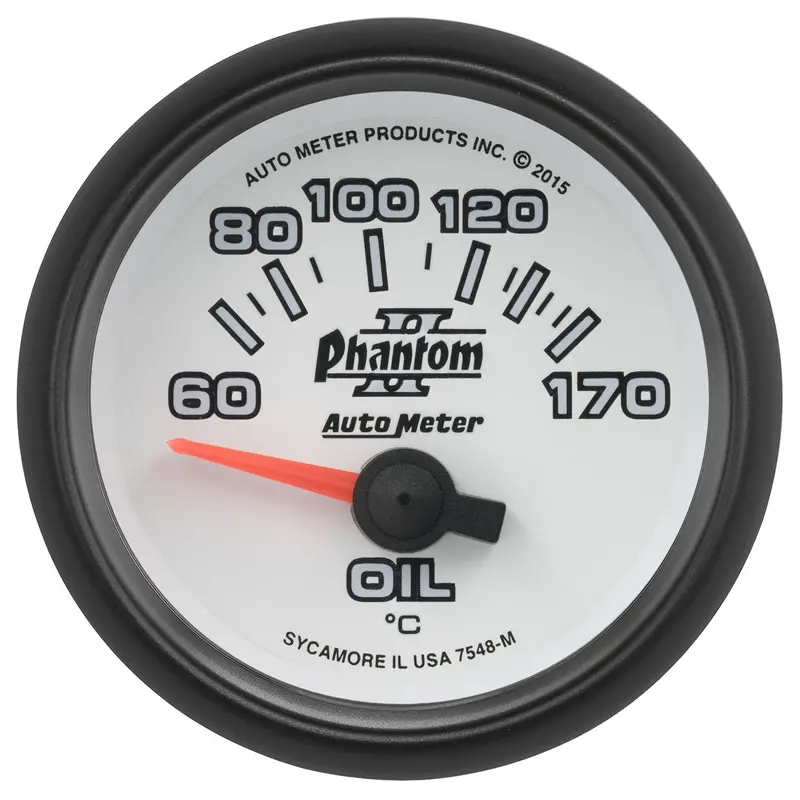 Autometer 7548-M Phantom Ii Oil Temperature Gauge – 2-1/16", Electric, 60–170°F 1