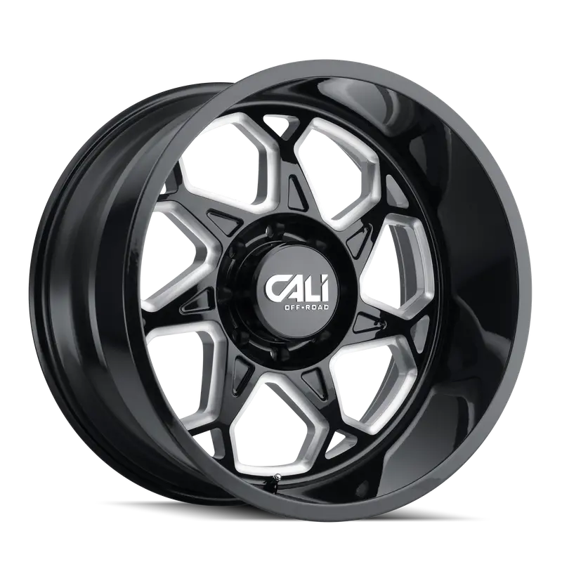 Cali Off-Road 9111-2183Bm Sevenfold Gloss Black/Milled Spoke Wheel – 20X10", 6X139.7, -25Mm 1