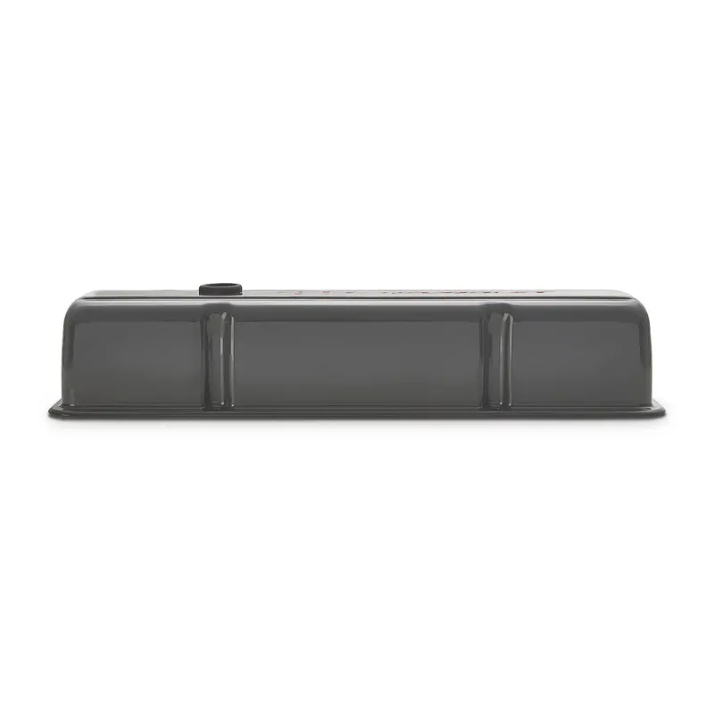 Chevrolet Performance 141-881 Tall Stamped Steel Valve Covers With Shark Gray Finish And Bowtie Logo 1