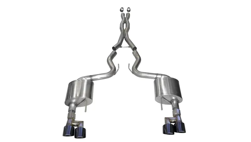 Corsa Performance 21040Blk Cat-Back Exhaust For 2018–2021 Ford Mustang — 3-Inch Stainless System With Twin 4-Inch Black Tips 1
