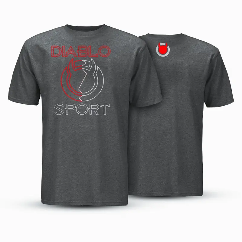 Diablosport G1055 Performance T-Shirt — Gray, Size 2Xl, Featuring Iconic Diablo Logo 1