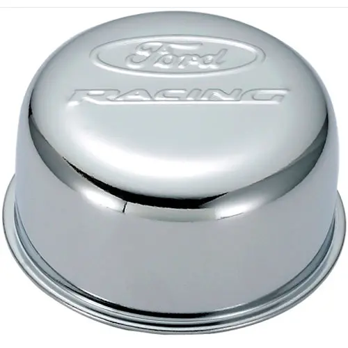 Ford Racing 302-200 Chrome Steel Crankcase Breather – Embossed Logo 1