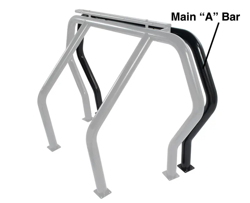 Go Rhino 90001B Black Powder-Coated Bed Bar Component – 'A' Section Only 1