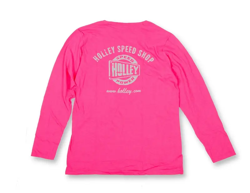 Holley 10105-Smhol Pink Speed Shop T-Shirt – Ladies’ Long Sleeve, Small Fit 1
