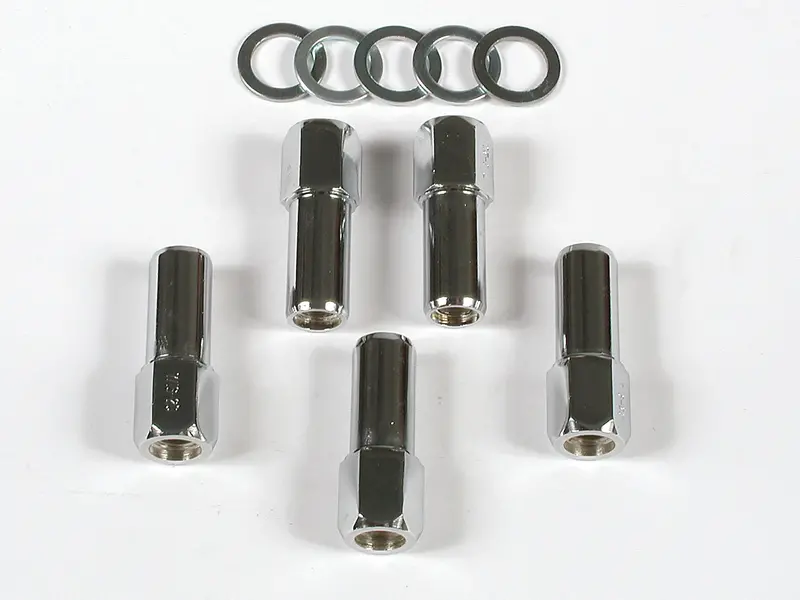 Mr. Gasket 4303G Chrome-Plated Open-End Lug Nut – 1-3/8-Inch Shank, Right-Hand Thread (5-Pack) 1