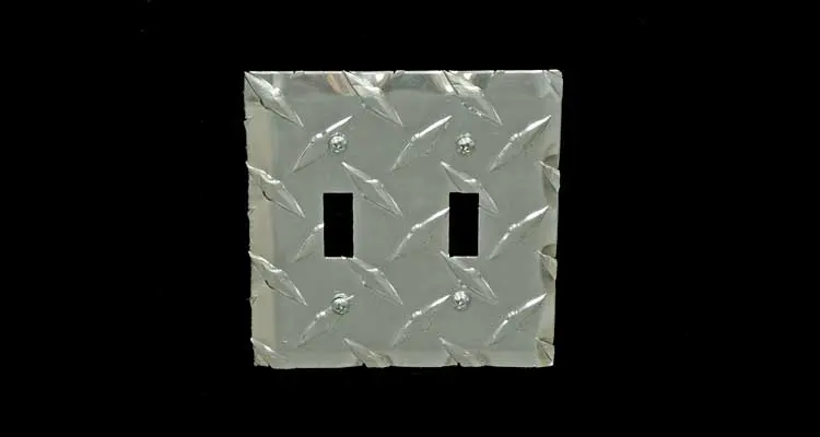 Owens Products Racemates Diamond-Tread Aluminum Double Light Switch Wall Plate Cover – 10-Pack 1