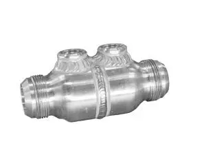 Pwr North America 70-11003 Fabricated Check Valve — -20An Male Inlet/Outlet, High-Flow Billet Aluminum Design 1